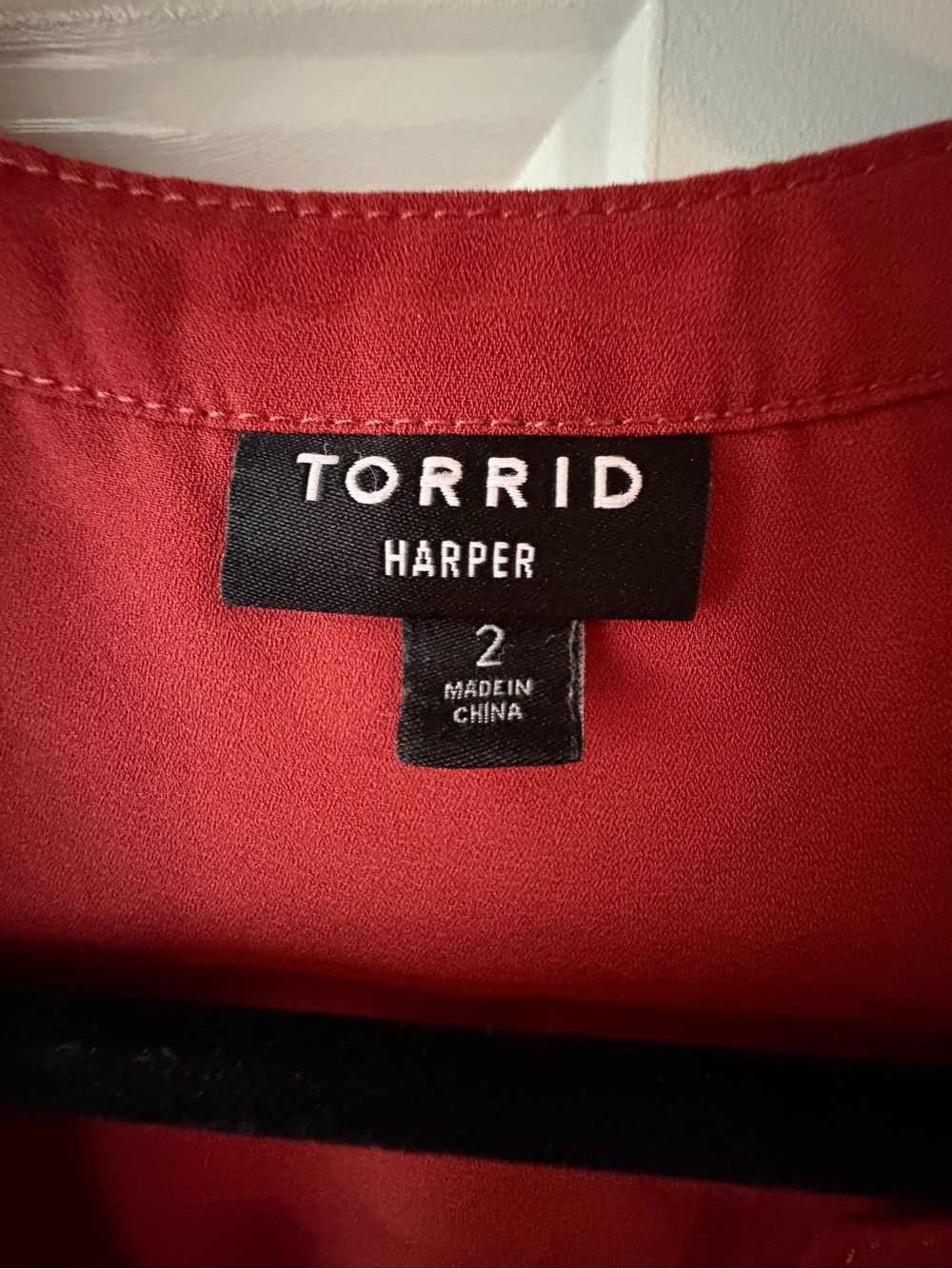 torrid Coral Rust orange/ red V-Neck Utility Blouse - Picture 5 of 5